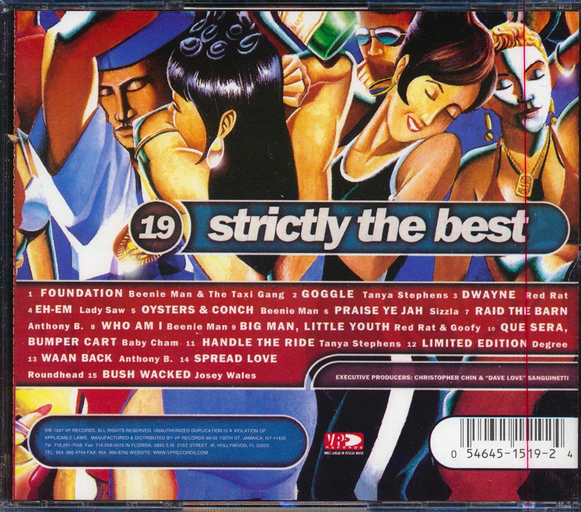 Sizzla, Anthony B, Josey Wales, Beenie Man, Etc. - Strictly The Best 19 [New CD]