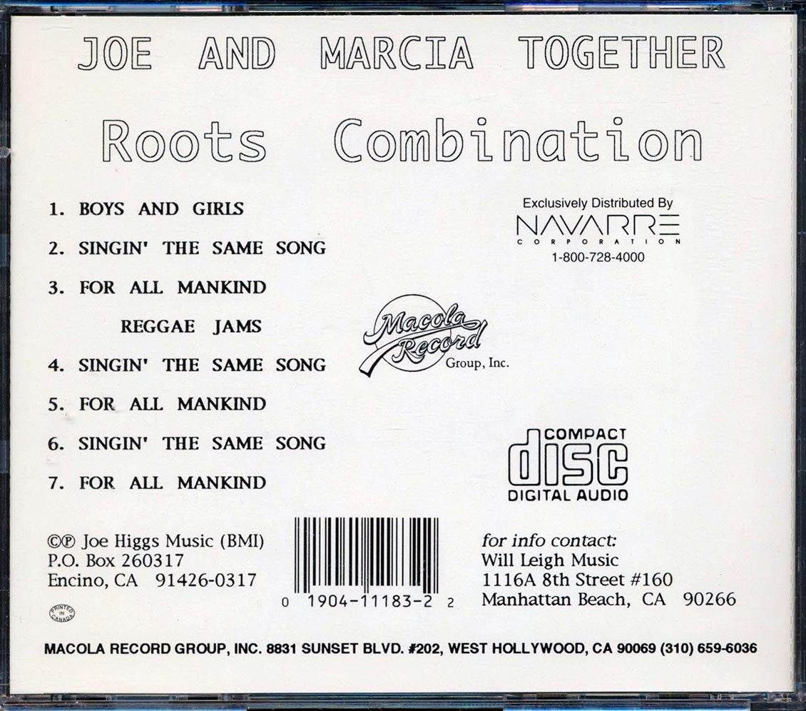 Joe Higgs, Marcia Higgs - Roots Combination: Joe & Marcia Together [New CD]