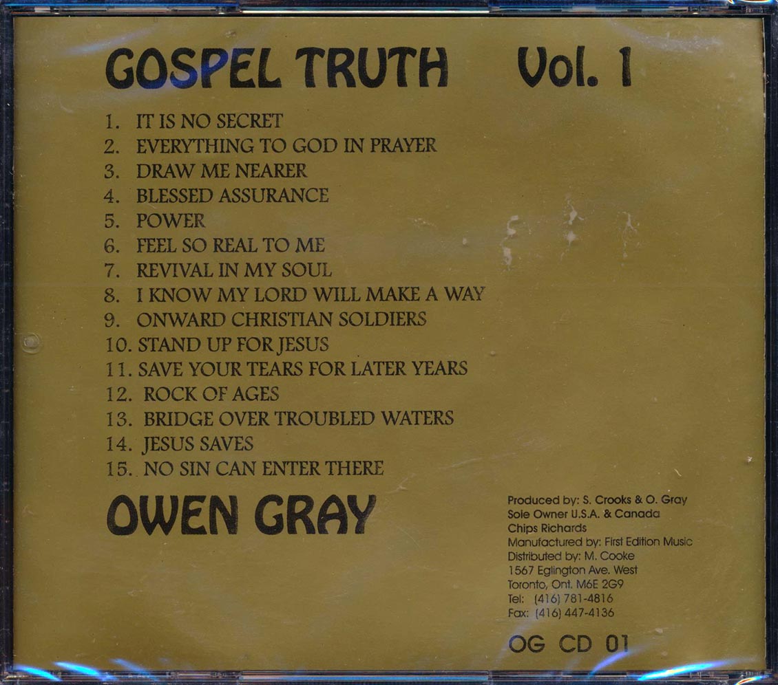 Owen Gray - Gospel Truth Volume 1 [New CD]