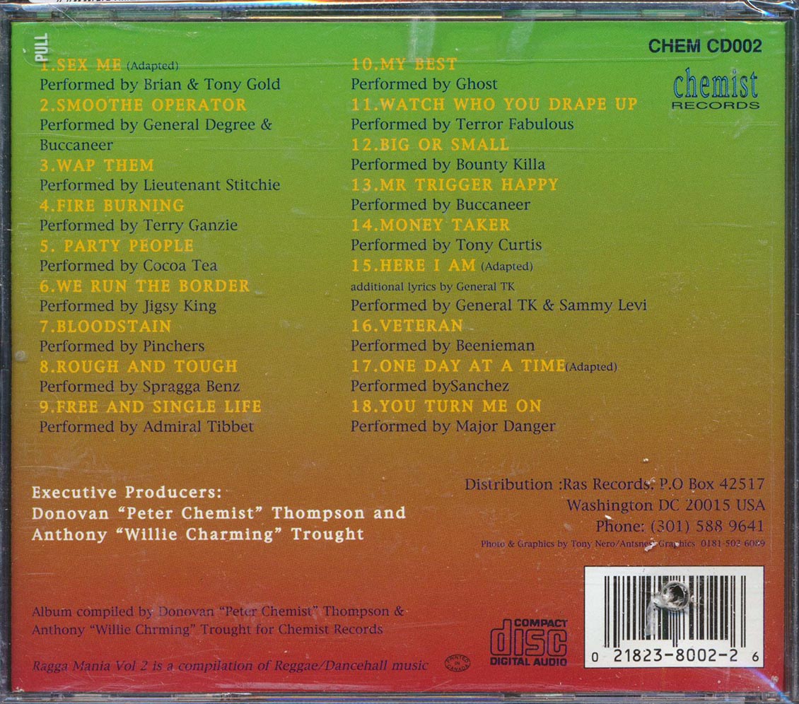 Beenie Man, Bounty Killer, Cocoa Tea, Pinchers, Etc. - Ragga Mania Volume 2 [New CD]