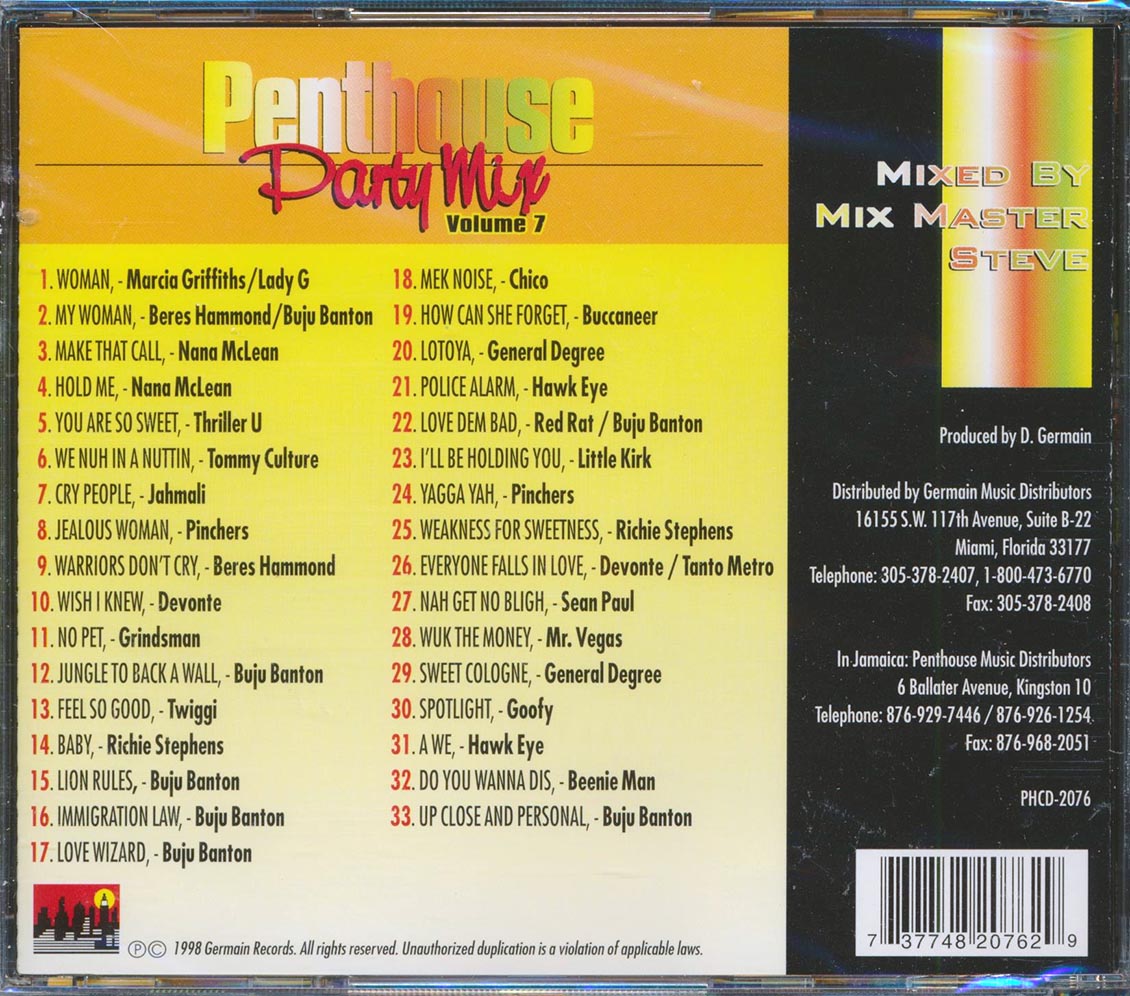 Buju Banton, Beres Hammond, Jahmali, Etc. - Penthouse Party Mix 7 (33 tracks) [New CD]