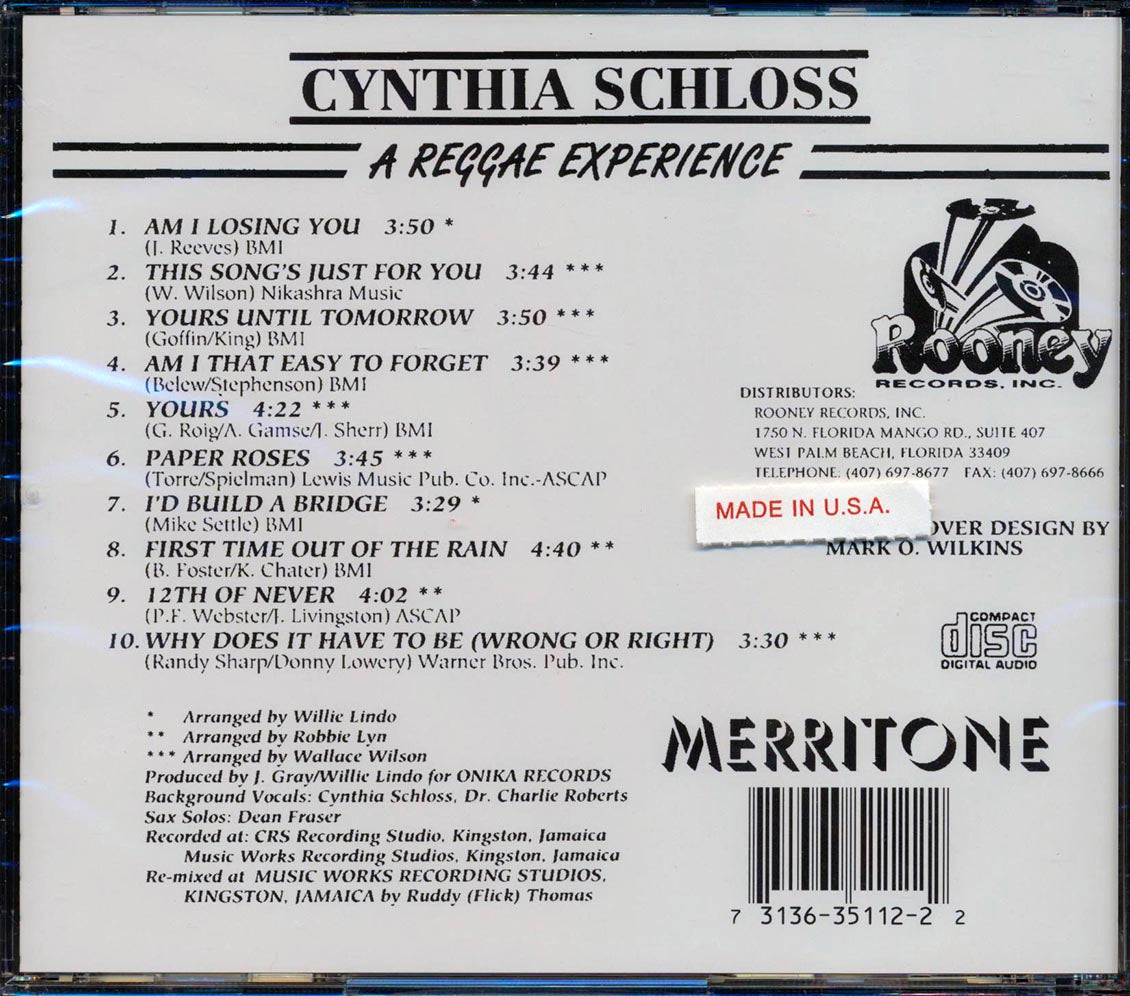 Cynthia Schloss - A Reggae Experience [New CD]