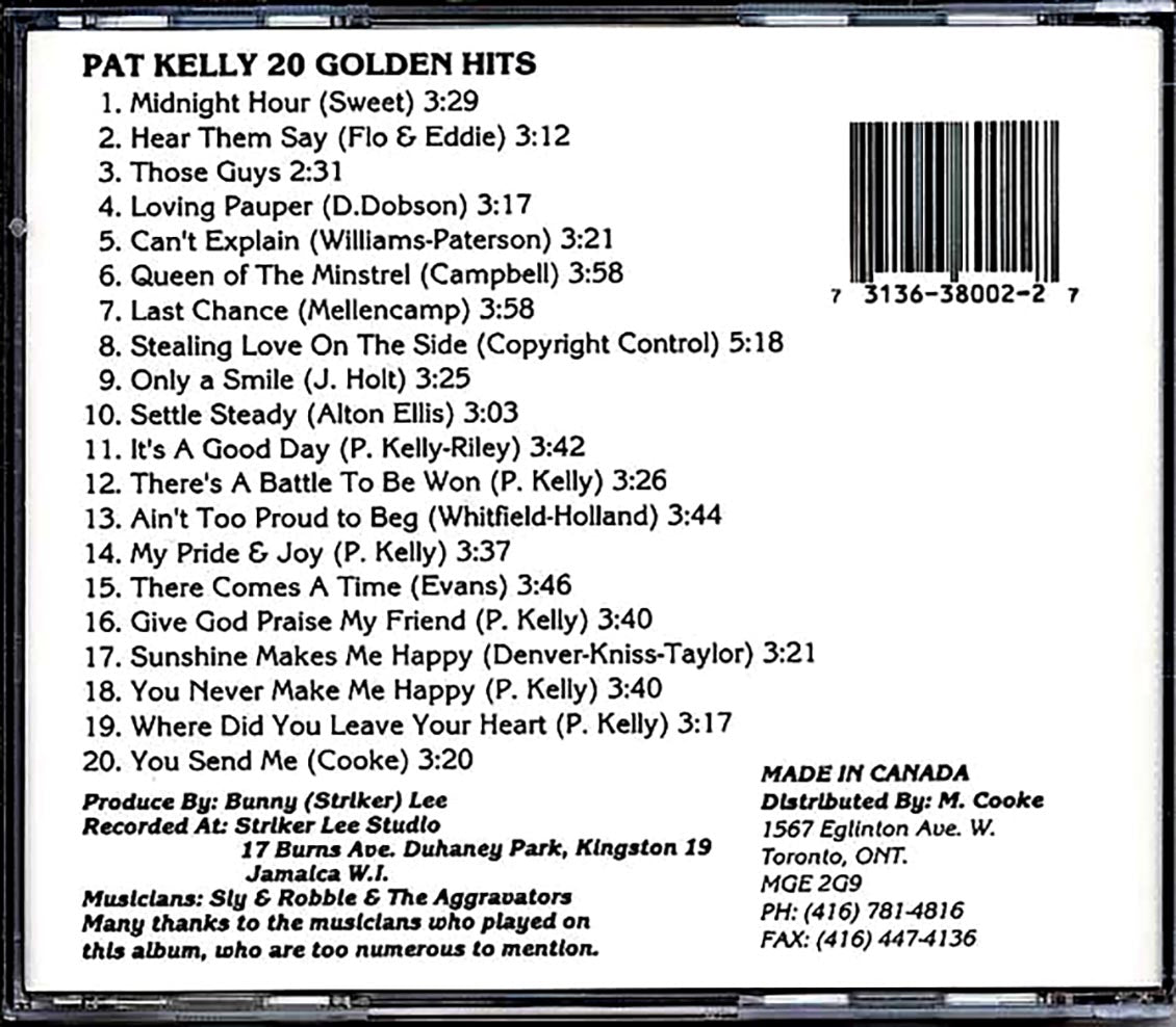 Pat Kelly - 20 Golden Hits (20 tracks) [New CD]