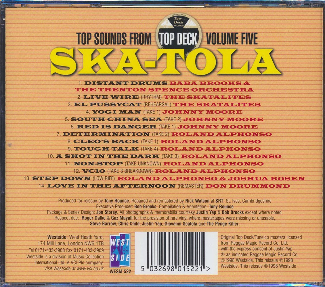 The Skatalites - Ska-Tola: Top Sounds From Top Deck #5 [New CD]