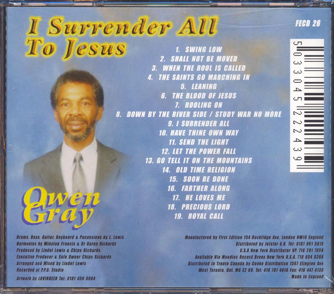 Owen Gray - I Surrender All To Jesus [New CD]