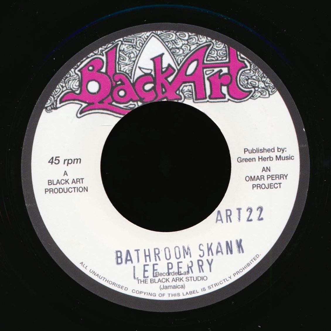 Lee Perry - Bathroom Skank  /  Washroom Skank [New] [New Vinyl 7"]