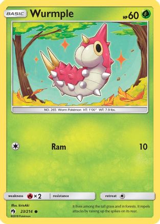 Wurmple 023/214 - SM  Lost Thunder Reverse Holofoil