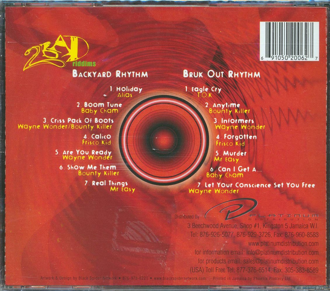 Bounty Killer, TOK, Baby Cham, Etc. - 2 Bad Riddims (Backyard & Bruckout rhythms) [New CD]