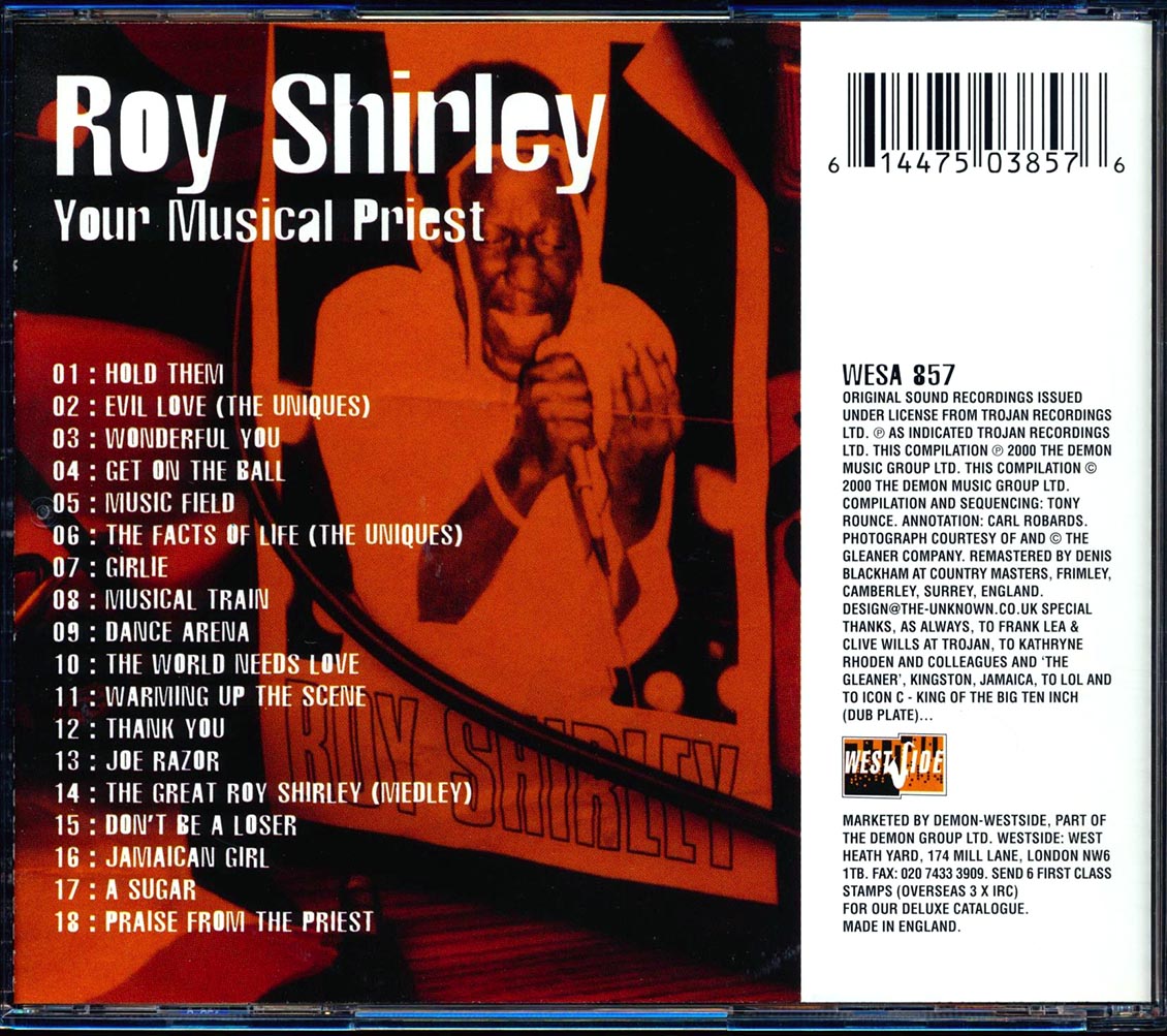 Roy Shirley - Your Musical Priest: Classic Ska, Rock Steady & Reggae 1966-1972 [New CD]