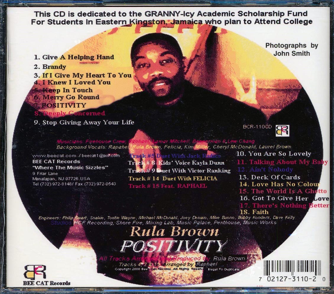 Rula Brown - Positivity [New CD]