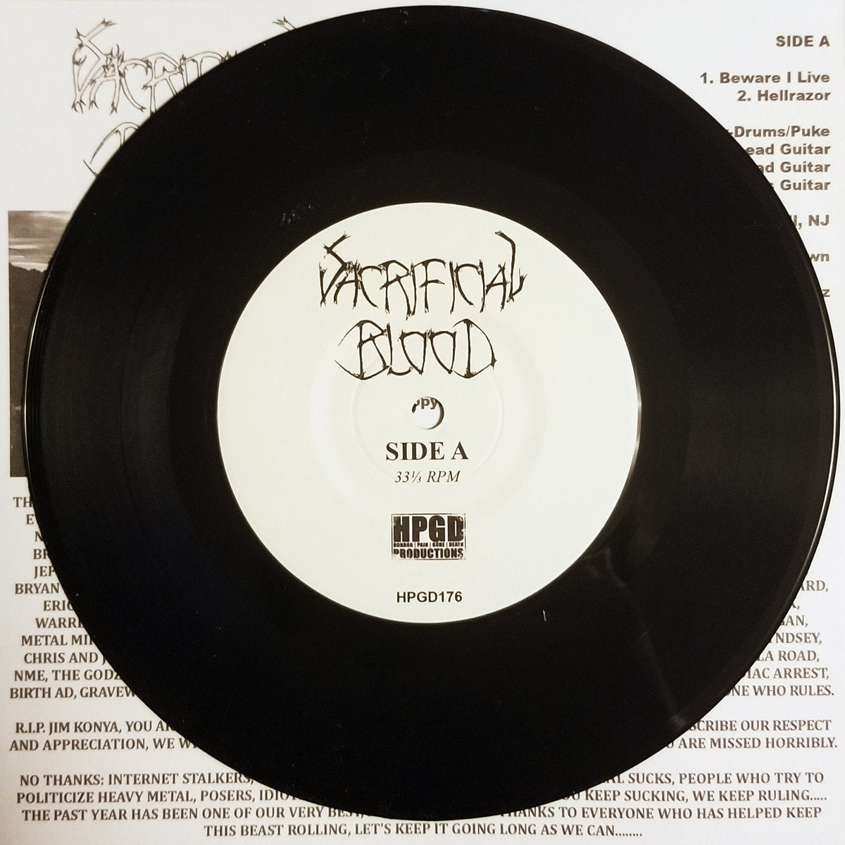 SACRIFICIAL BLOOD / TRAITOR - Split 7-Inch Record [New]