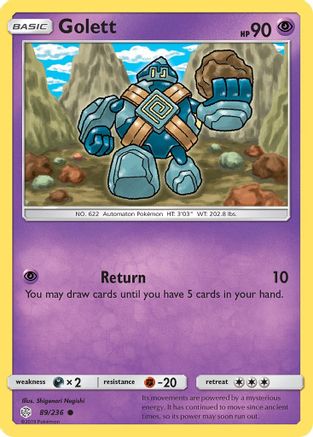 Golett 089/236 - SM  Cosmic Eclipse Reverse Holofoil
