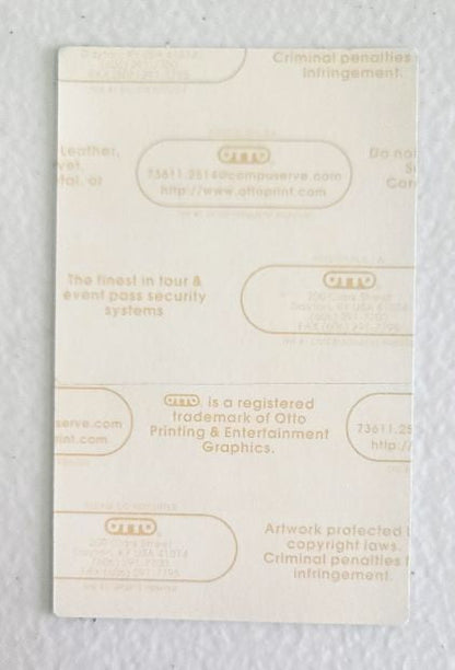 Neil Young Neil Tour 2001 Backstage Pass