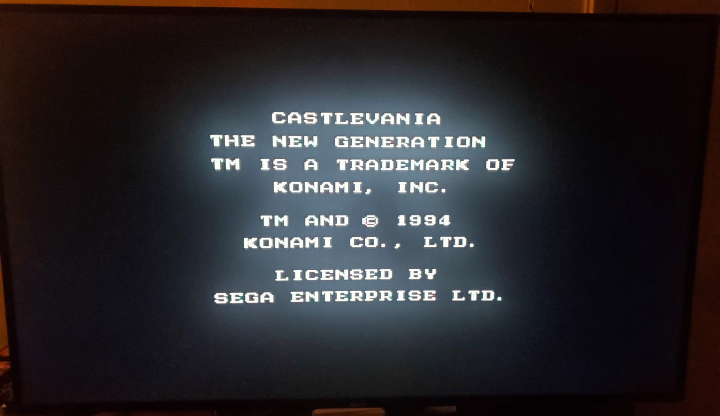 Castlevania The New Generation Sega Genesis Mega Drive Video Game 1994