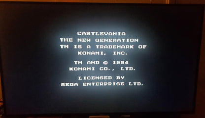 Castlevania The New Generation Sega Genesis Mega Drive Video Game 1994