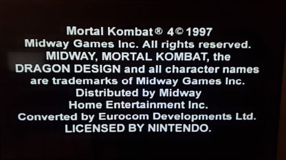 Mortal Kombat 4 N64 Nintendo 64 Video Game Cartridge 1997