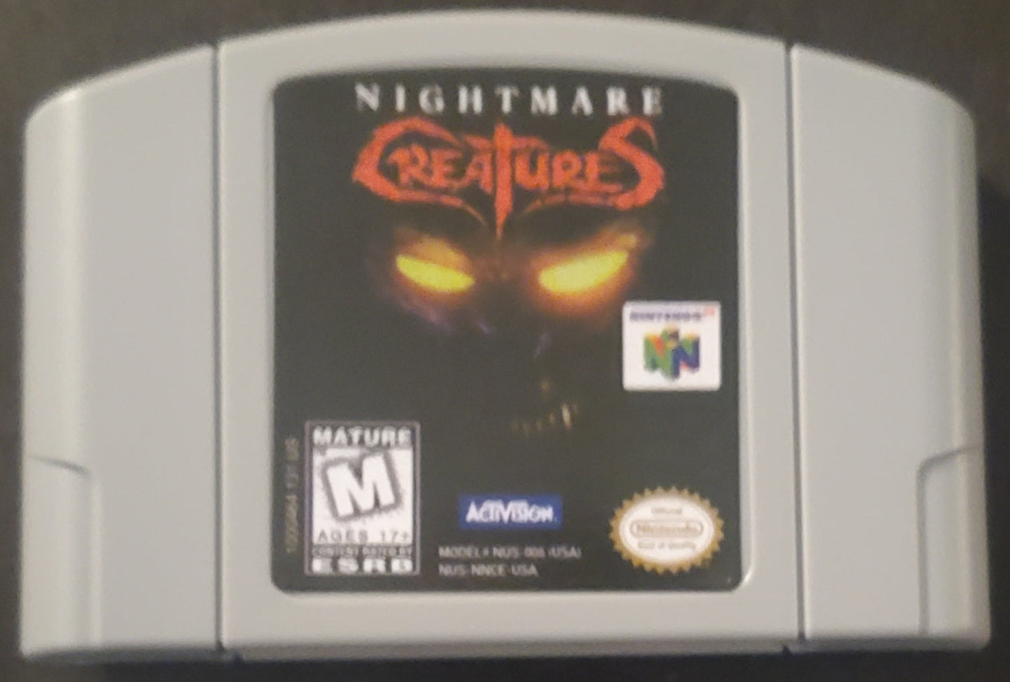 Nightmare Creatures N64 Nintendo 64 Video Game Cartridge 1997
