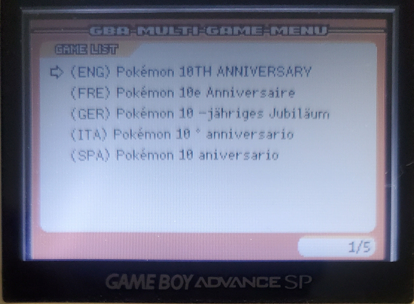 Pokemon 10th Anniversary Distribution Cartridge GBA Game Boy Advance
