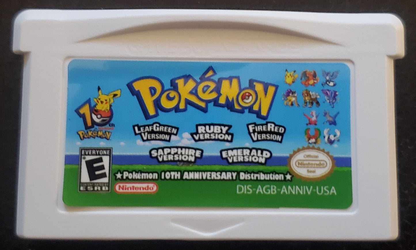Pokemon 10th Anniversary Distribution Cartridge GBA Game Boy Advance