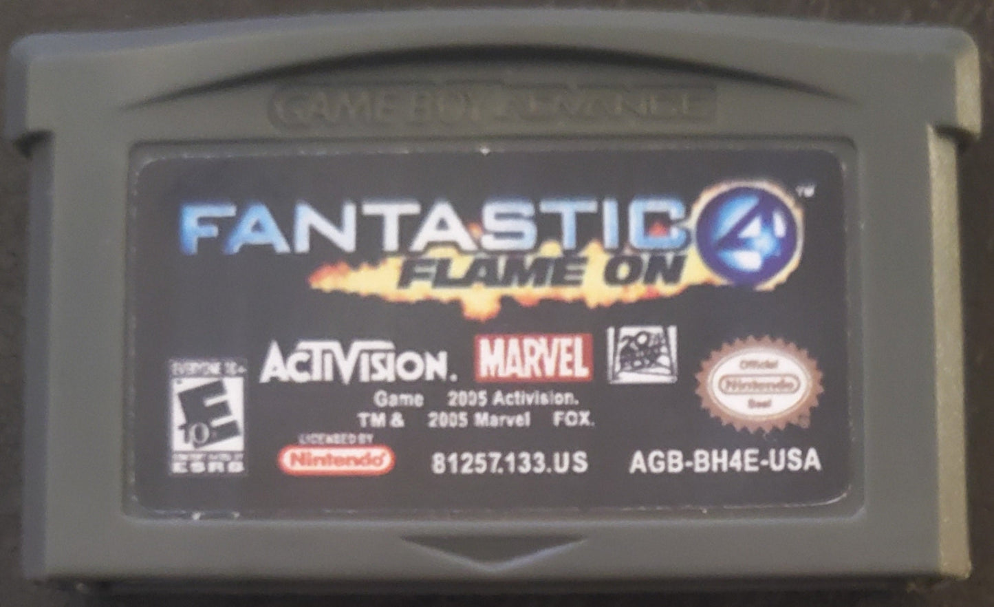 Fantastic 4 Flame On GBA Video Game Cartridge Game Boy Advance 2005