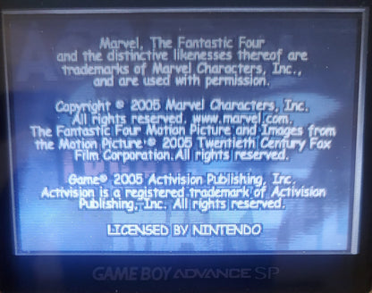 Fantastic 4 Flame On GBA Video Game Cartridge Game Boy Advance 2005