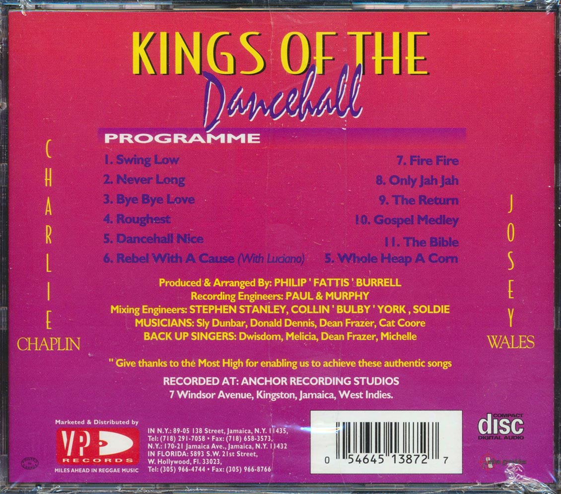 Charlie Chaplin, Josey Wales - Kings Of The Dancehall [New CD]