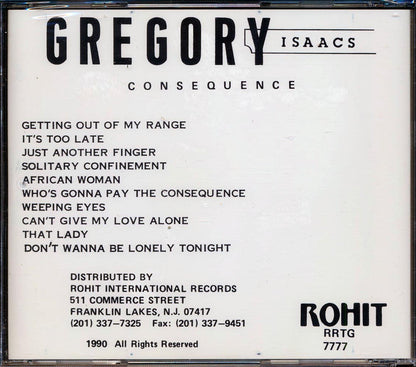 Gregory Isaacs - Consequence [New CD]