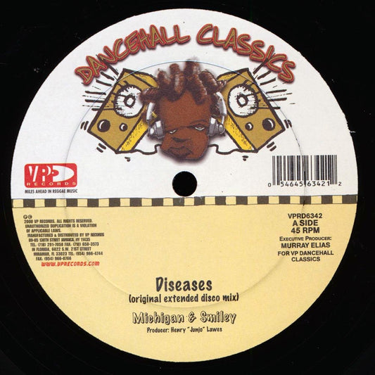 Michigan & Smiley - Diseases (Extended Mix)  /  Nicodemus - Boneman Connection (Extended Mix) (rhythm: "Diseases AKA Golden Hen") [New Vinyl Record 12" Single]