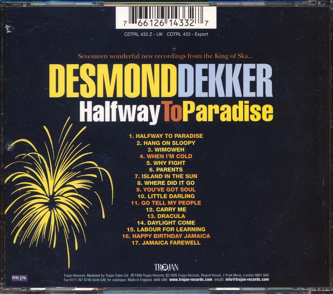Desmond Dekker - Halfway To Paradise [New CD]
