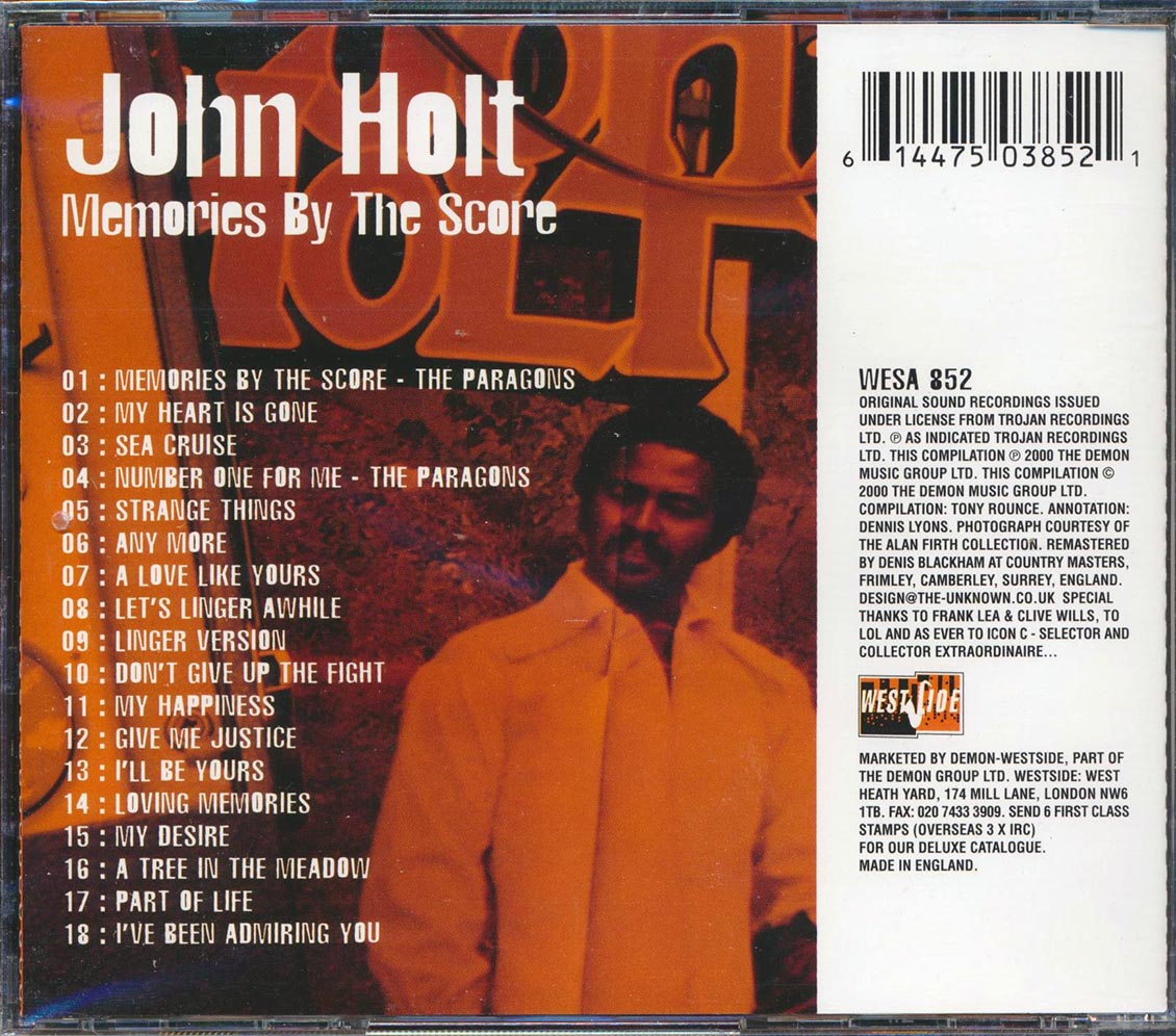 John Holt - Memories By The Score: Classic Singles 1968-74 [New CD]