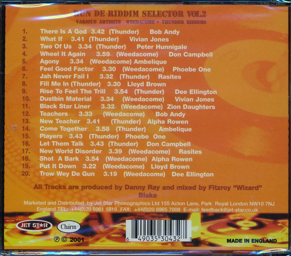 Vivan Jones, Peter Hunningale, Lloyd Brown, Don Campbell, Etc. - Run De Rhythm Selector Volume 2: Weedacome & Thunder Riddims (20 tracks) [New CD]