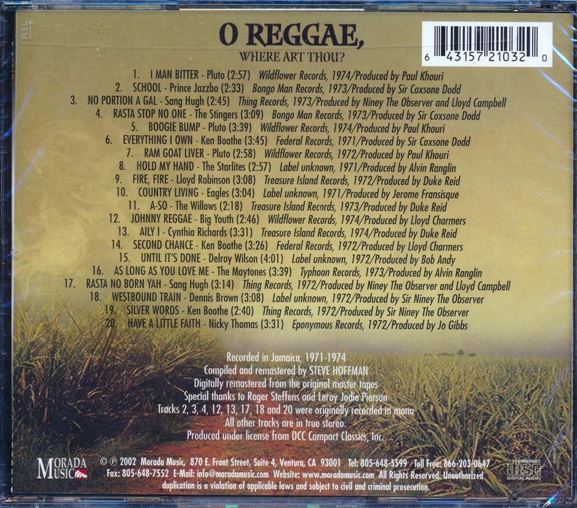 Ken Boothe, Maytones, Lloyd Robinson, Delroy Wilson, Etc. - O Reggae, Where Art Thou? (20 tracks) [New CD]
