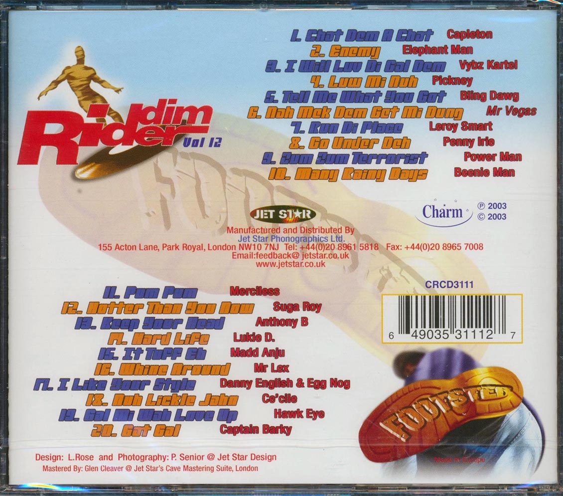 Capleton, Anthony B, Elephant Man, Lukie D, Etc. - Riddim Rider: Foot Step (rhythm: "Foot Step") (20 tracks) [New CD]
