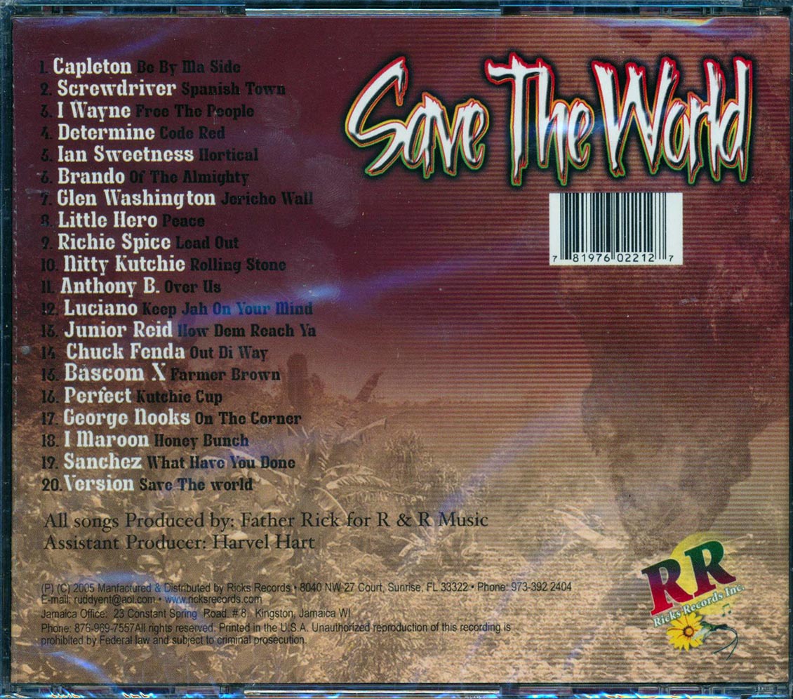 Jr. Reid, Capleton, Luciano, Chuck Fender, Etc. - Save The World (20 tracks) [New CD]