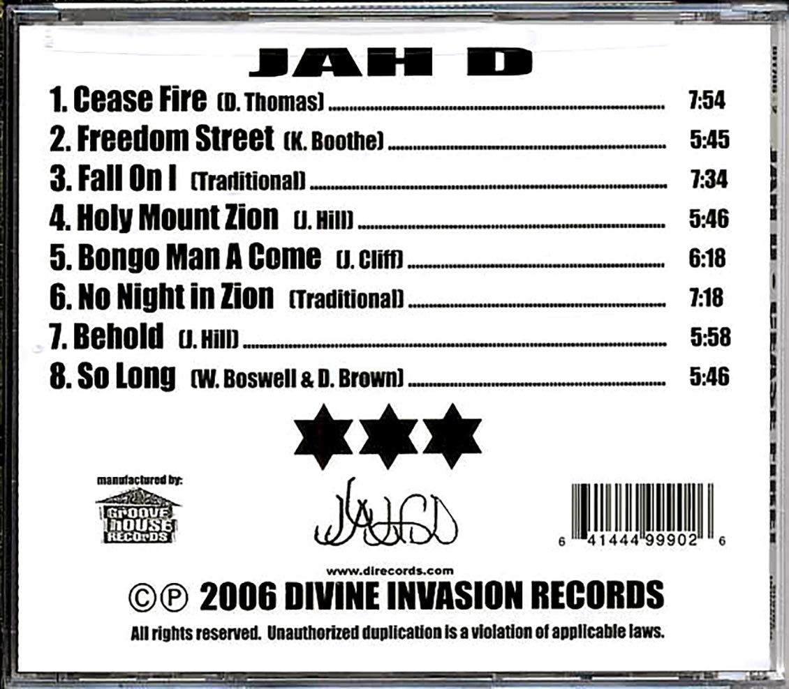Jah D - Cease Fire [New CD]