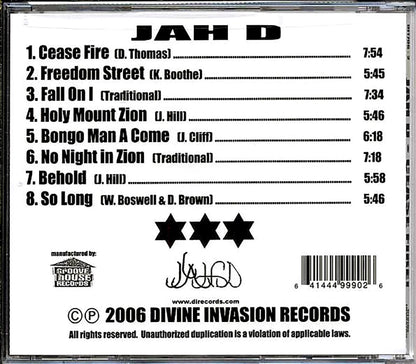 Jah D - Cease Fire [New CD]