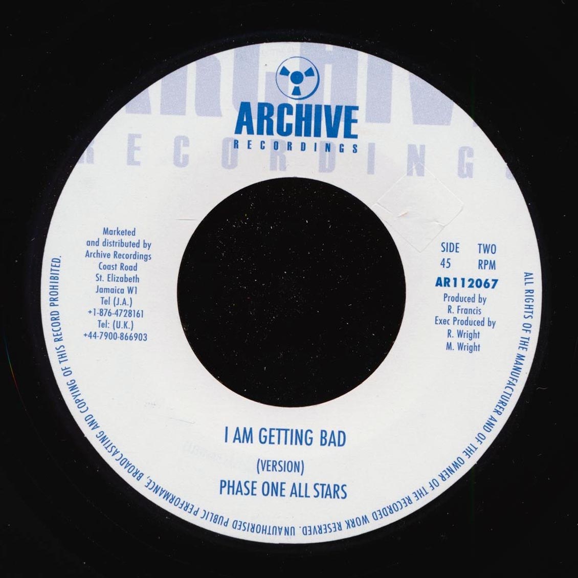 Steve Baswell - I Am Getting Bad  /  Phase One All Stars - I Am Getting Bad (UK press) [New Vinyl 7"]