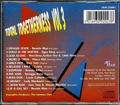 Beenie Man, Jigsy King, Little Hero, Bounty Killer, Louie Culture, Etc. - Total Togetherness Volume 3 [New CD]