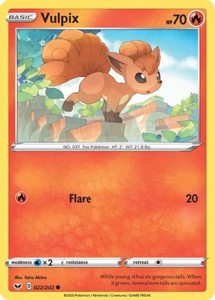 Vulpix 022/202 - SWSH01 Sword & Shield Base Set Reverse Holofoil
