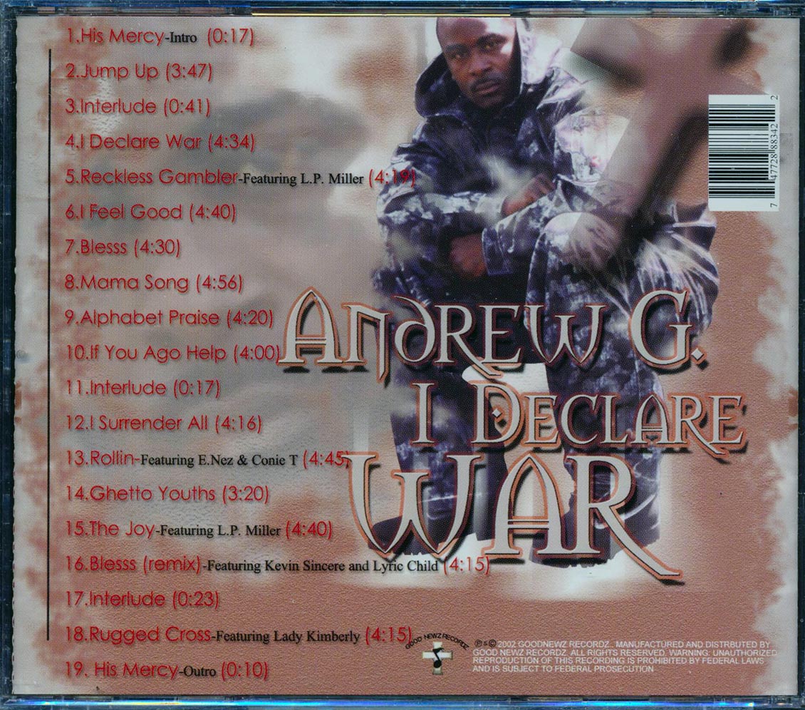 Andrew G - I Declare War [New CD]