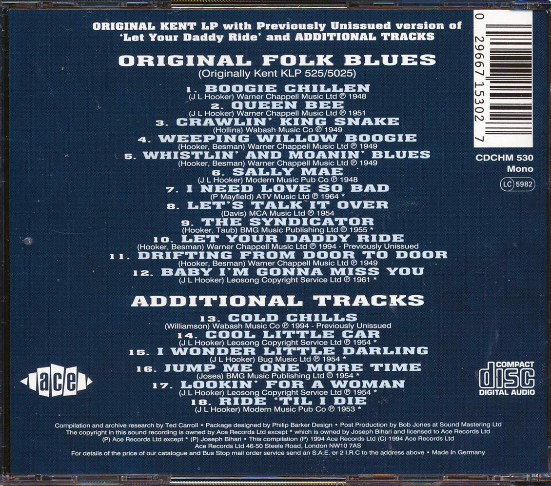John Lee Hooker - Original Folk Blues [New CD]