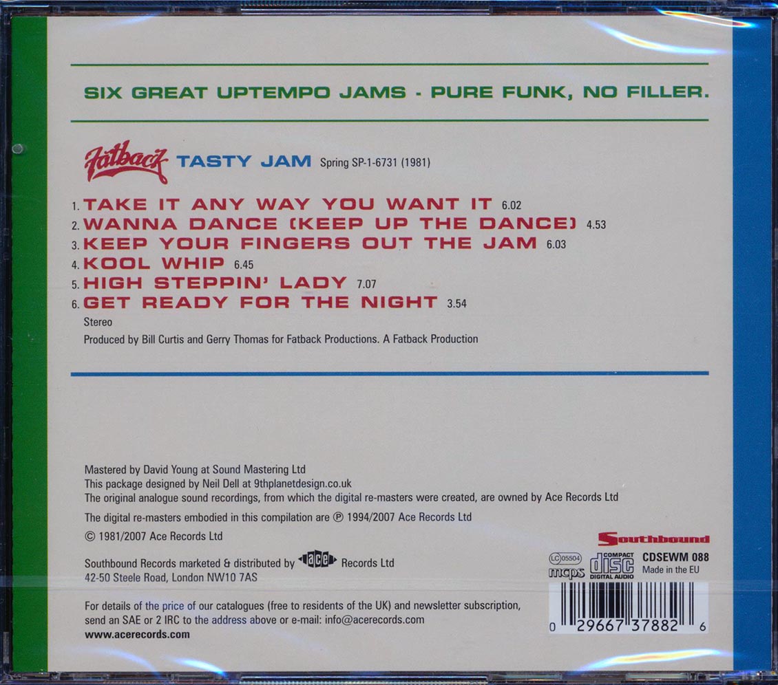 Fatback - Tasty Jam [New CD]