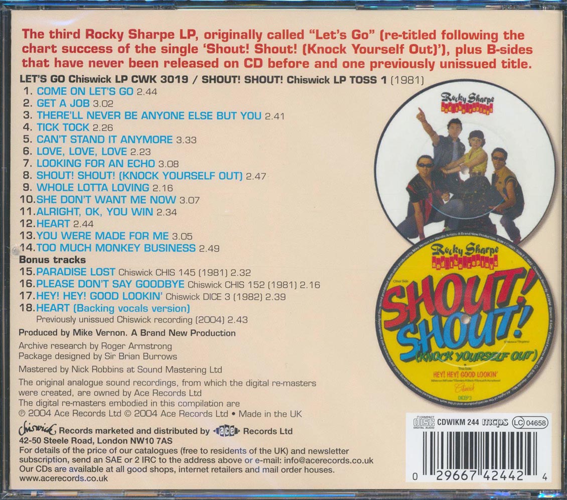 Rocky Sharpe & The Replays - Shout Shout [New CD]
