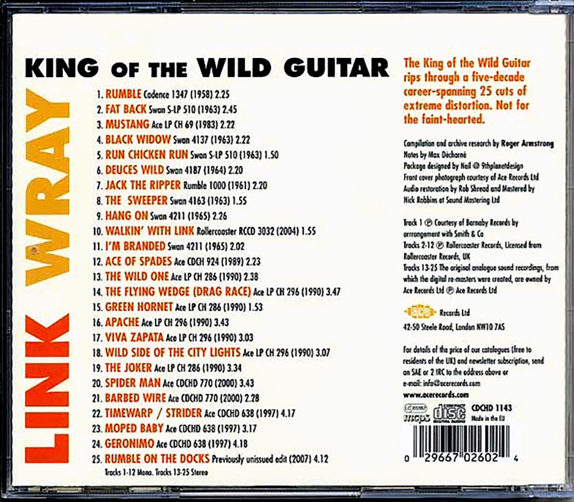 Link Wray - King Of The Wild Guitar (25 tracks) [New CD]