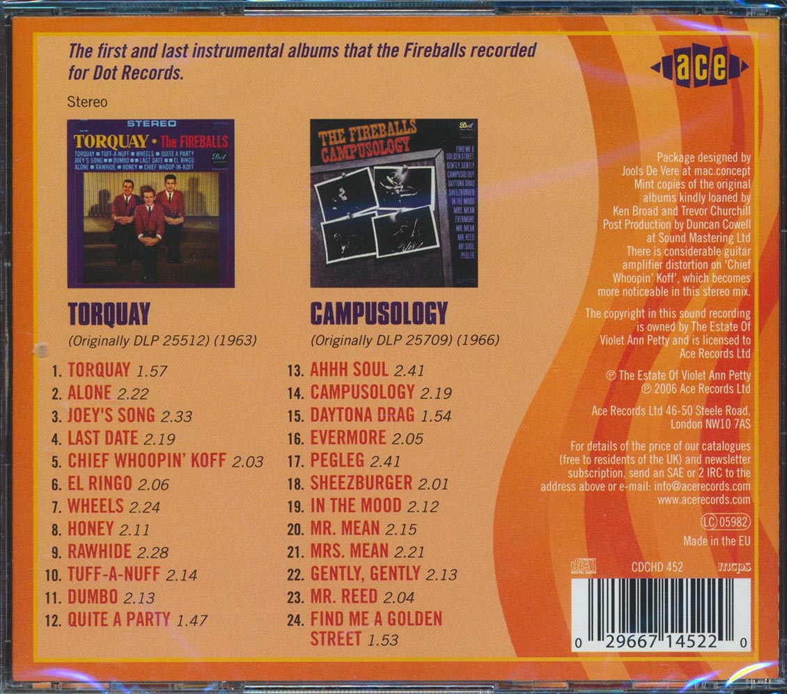 The Fireballs - Torquay + Campusology (24 tracks) [New CD]