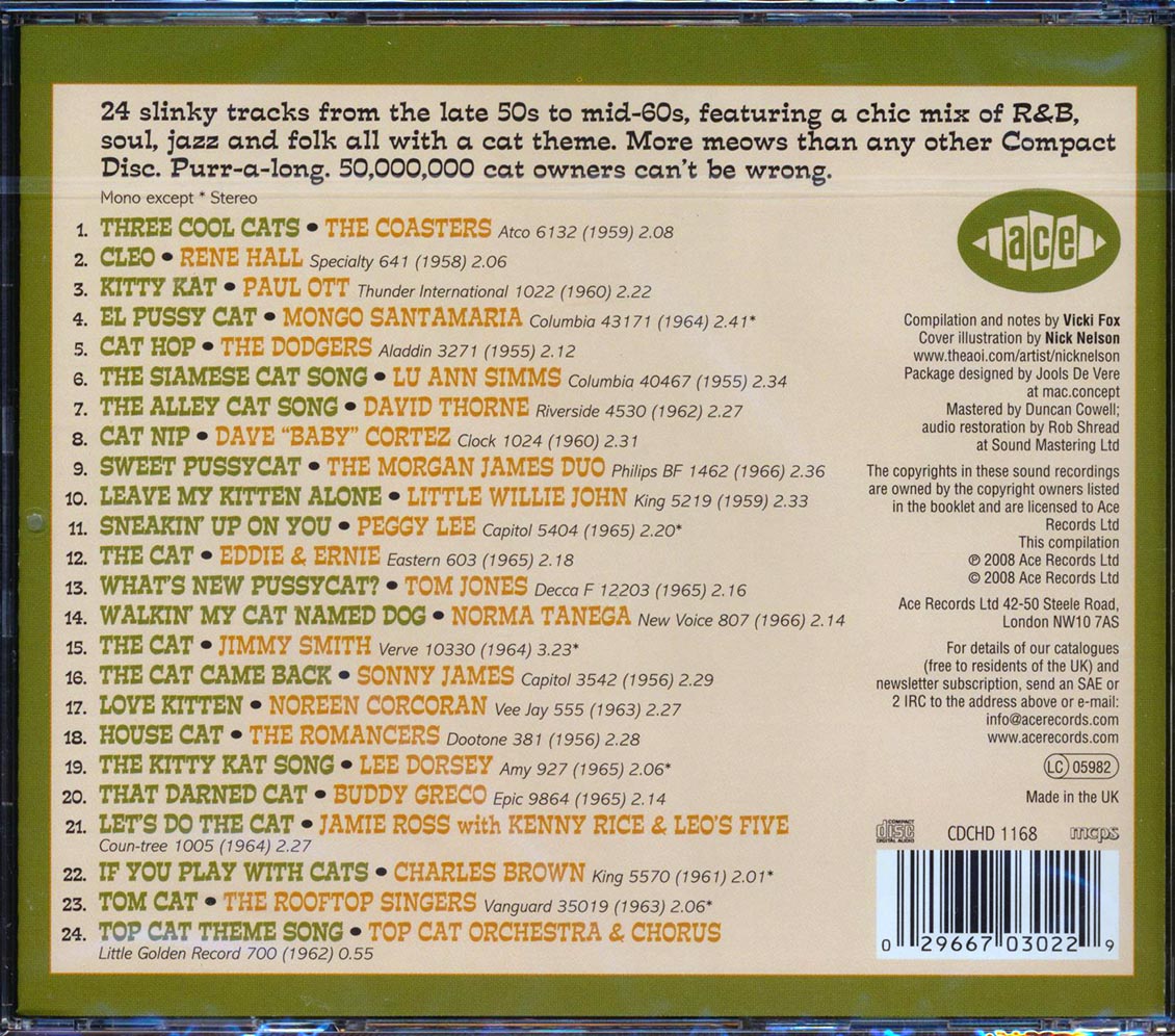 Various - Feline Groovy: 24 Purrfect Tracks For Kool Kats (24 tracks) [New CD]