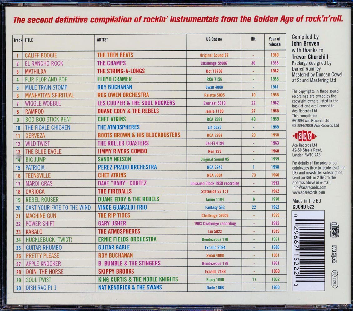 Various - Teen Beat Volume 2: Another 30 Great Rockin Instrumentals (30 tracks) [New CD]