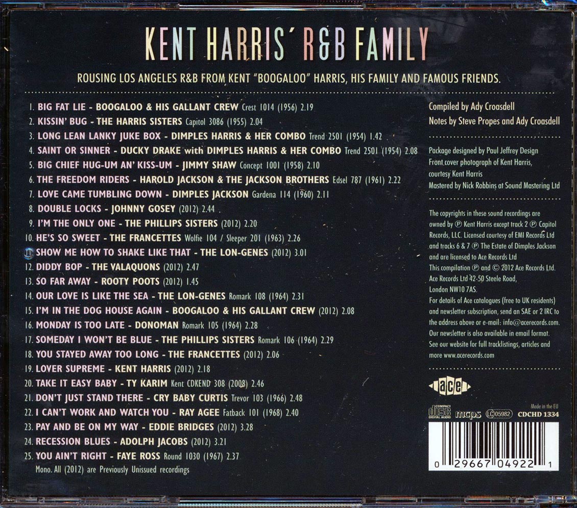 Various - Kent Harris' R & B Family (25 tracks) [New CD]