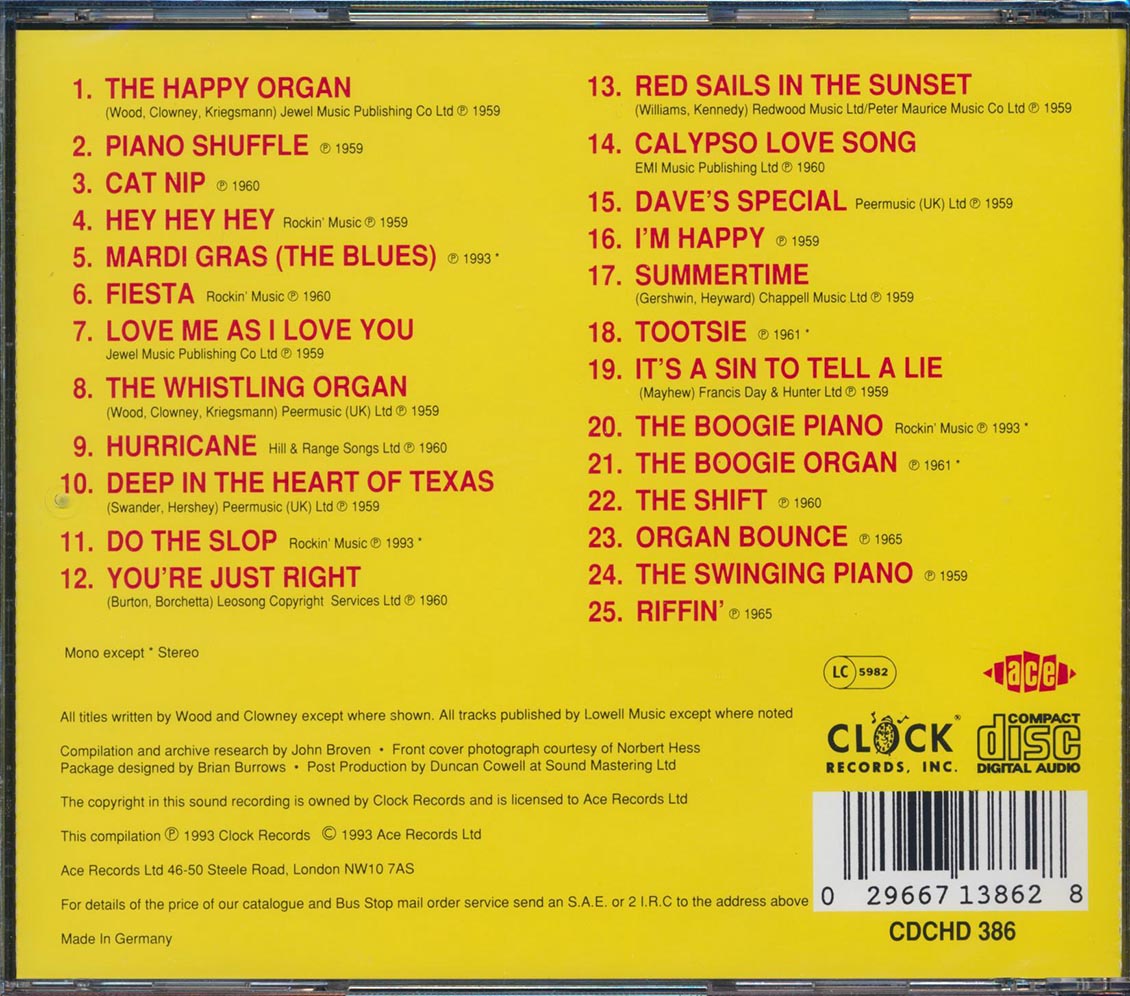 Dave Baby Cortez - Happy Organs, Wild Guitars & Pinao Shuffles (25 tracks) [New CD]