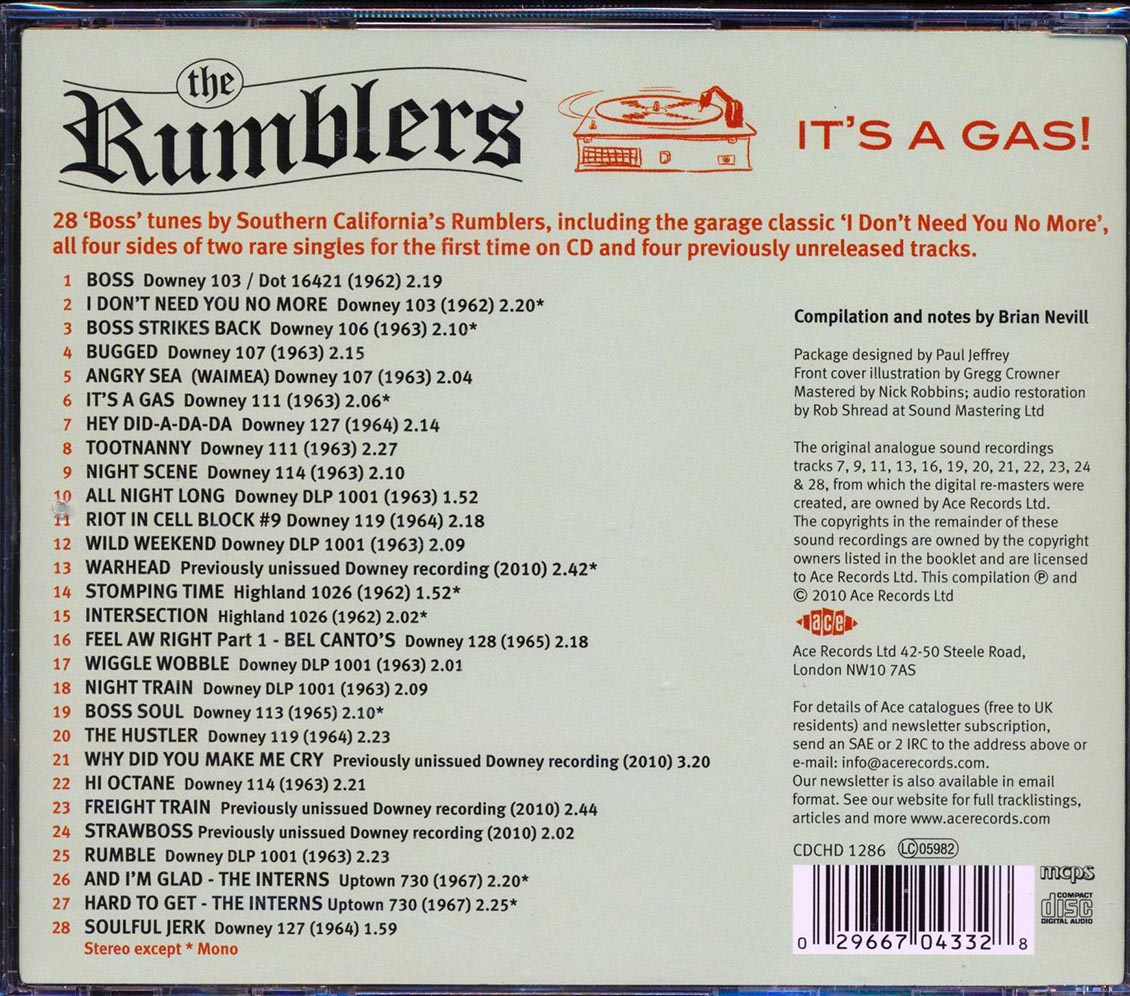 The Rumblers - It's A Gas (28 tracks) [New CD]